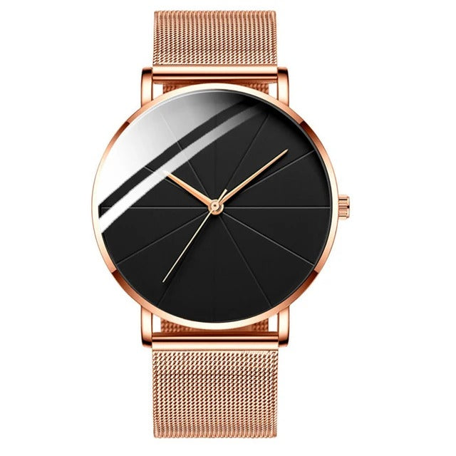Men's Stainless Steel Watch with Bold Dial Details