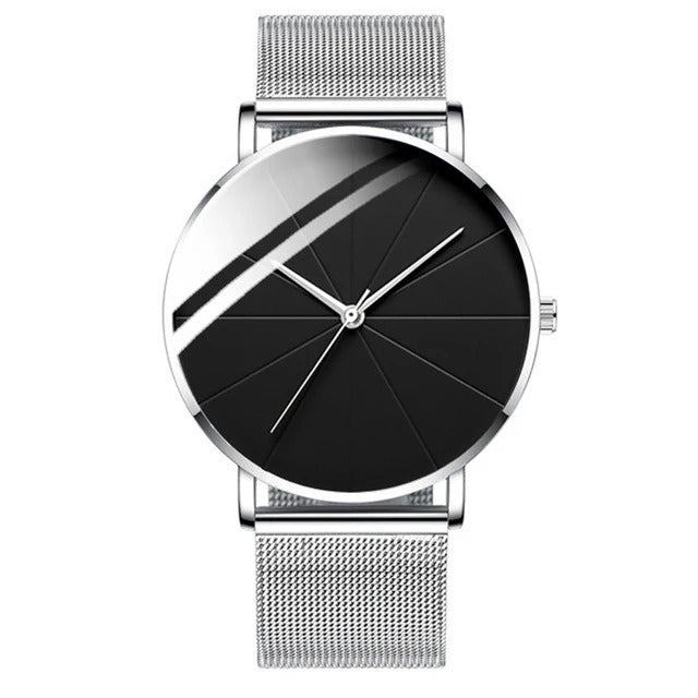 Men's Stainless Steel Watch with Bold Dial Details