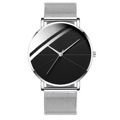 Men's Stainless Steel Watch with Bold Dial Details
