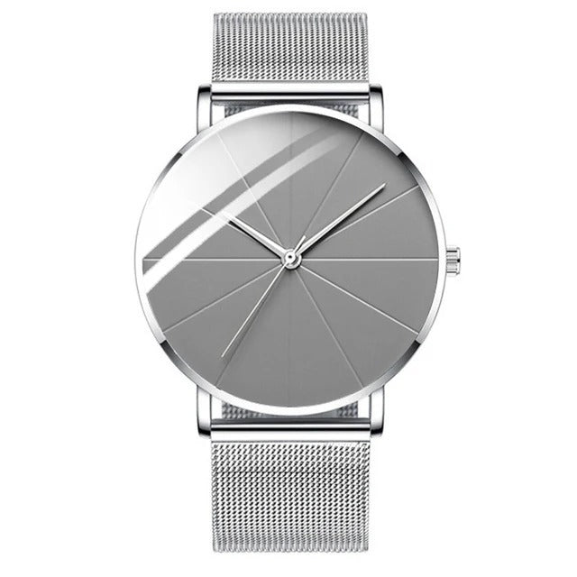 Men's Stainless Steel Watch with Bold Dial Details