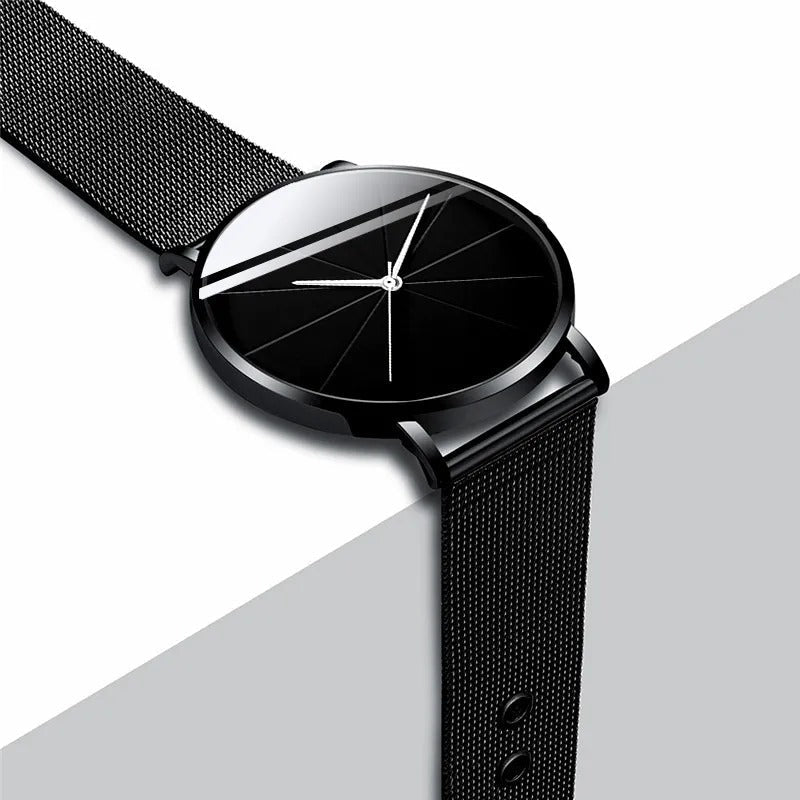 Men's Stainless Steel Watch with Bold Dial Details