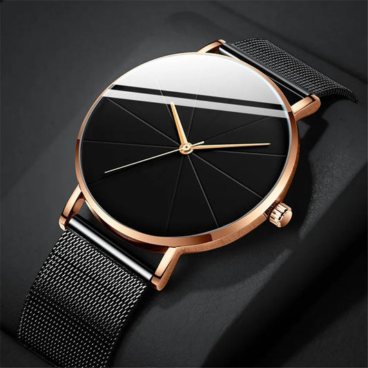 Men's Stainless Steel Watch with Bold Dial Details