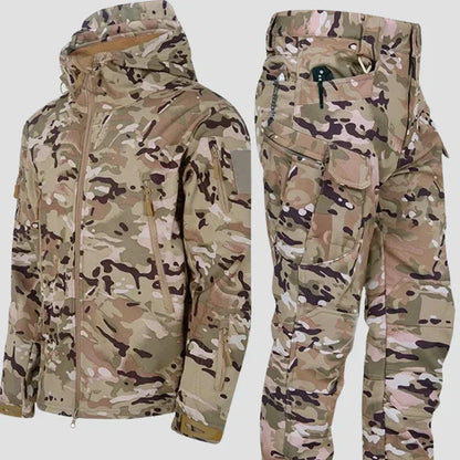 Mens Tactical Outdoor Clothing Set Waterproof Jacket and Trousers