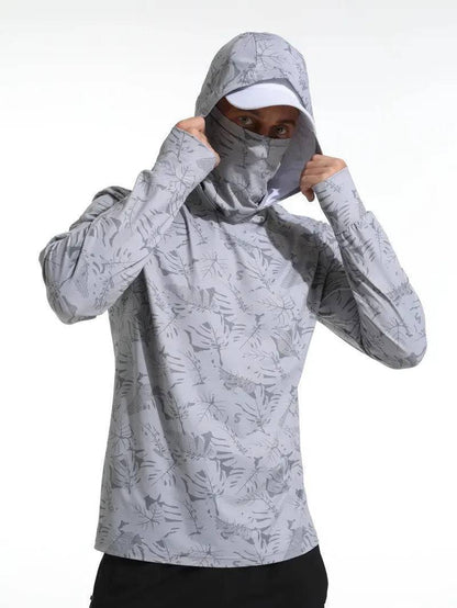 Men's UV Protection Quick-Dry Hoodie with Face Mask