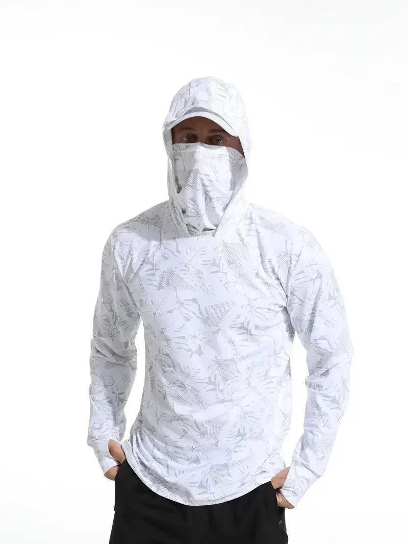 Men's UV Protection Quick-Dry Hoodie with Face Mask