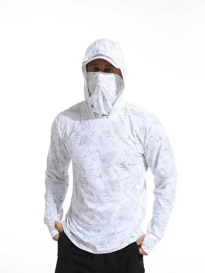 Men's UV Protection Quick-Dry Hoodie with Face Mask