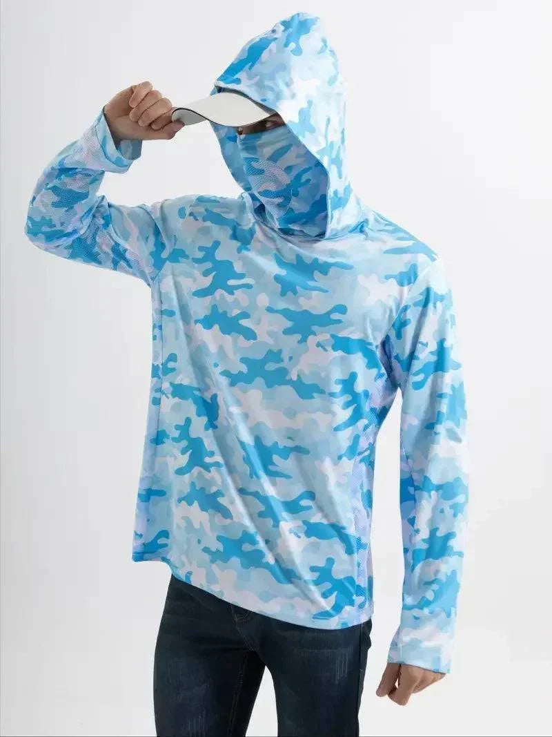 Men's UV Protection Quick-Dry Hoodie with Face Mask