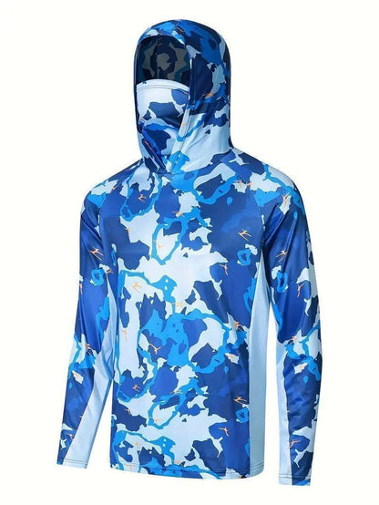 Men's UV Protection Quick-Dry Hoodie with Face Mask