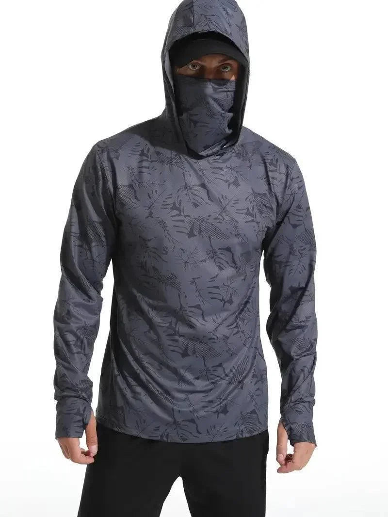 Men's UV Protection Quick-Dry Hoodie with Face Mask