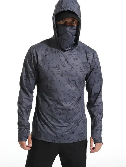 Men's UV Protection Quick-Dry Hoodie with Face Mask