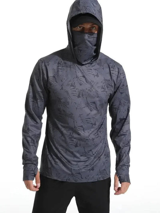 Men's UV Protection Quick-Dry Hoodie with Face Mask