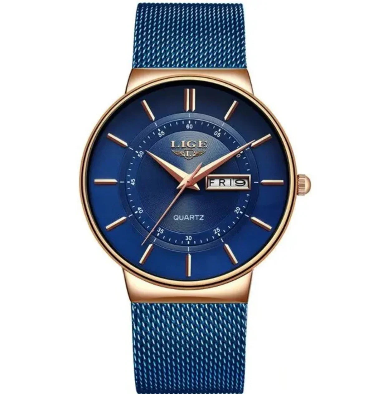 Men’s Ultra Thin Stainless Steel Quartz Watch with Date Display