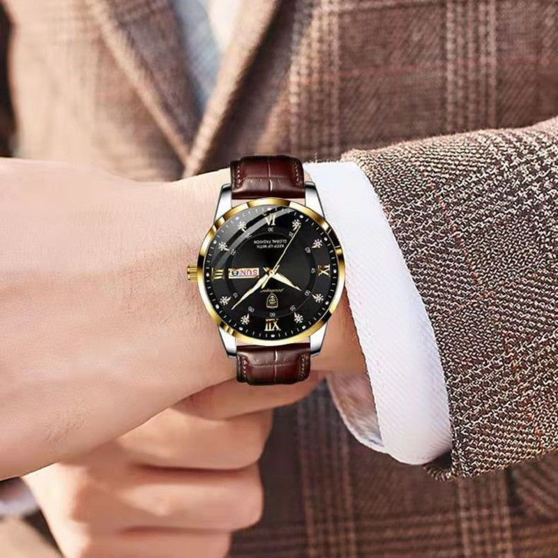 Men's Waterproof Luminous Wrist Watch Stainless Steel Classic Design