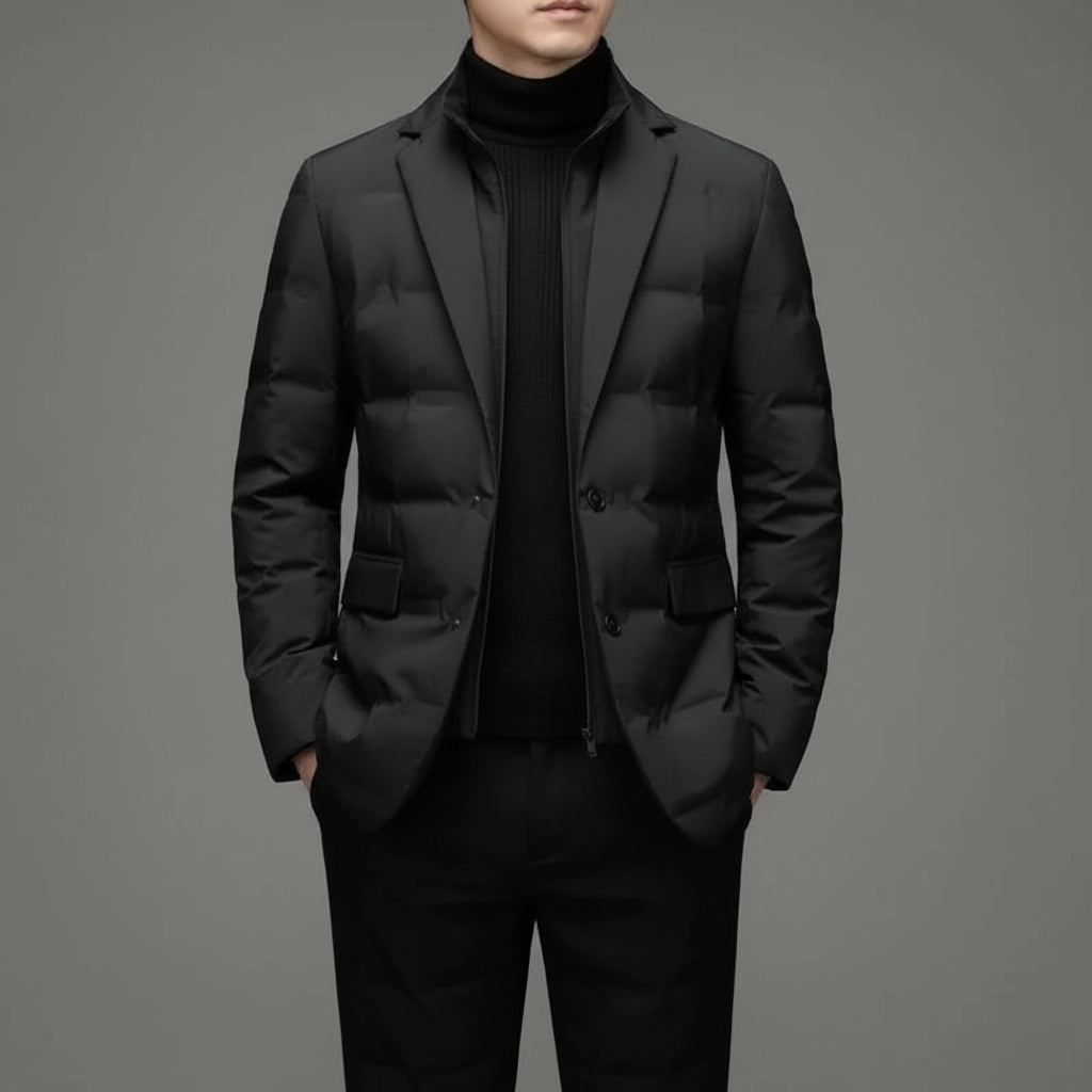 Men's Waterproof Softshell Winter Jacket Insulated Business Casual Coat