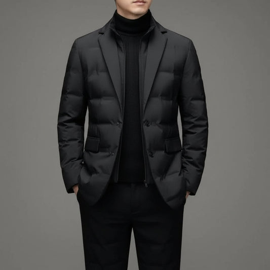 Giacca invernale da uomo impermeabile in softshell, imbottita, dal taglio business casual