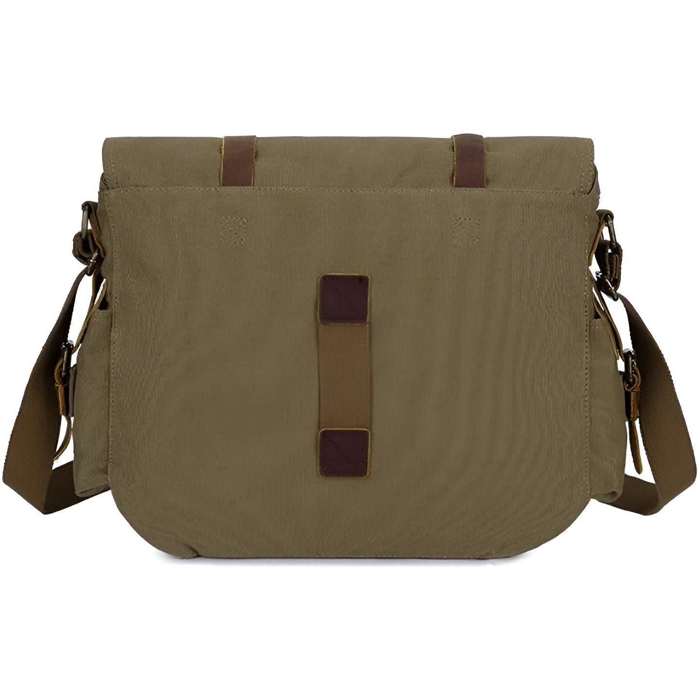 Michael Vintage Canvas Messenger Bag for Men with Leather Accents