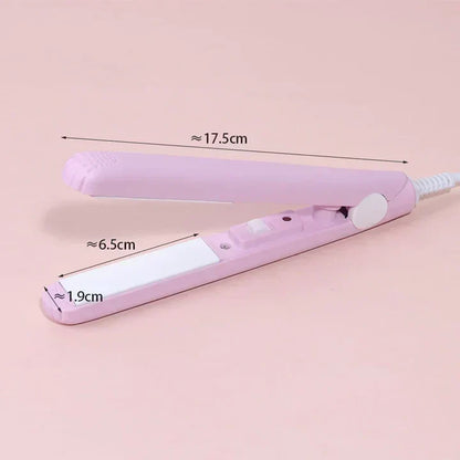 Mini Ceramic Hair Straightener and Curling Iron 2-in-1