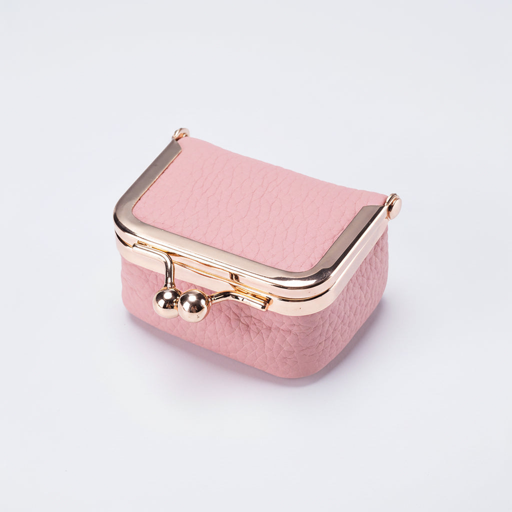 Mini portagioie in vera pelle con chiusura dorata, organizer da viaggio