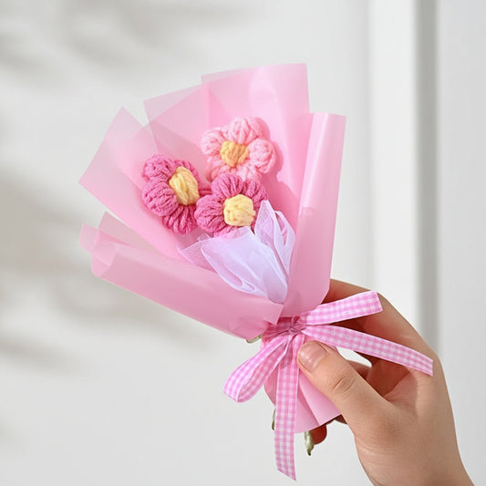 Mini bouquet di fiori in tessuto fatti a mano, decorazione ed esposizione regalo