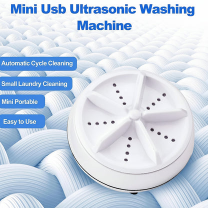 Mini Portable Washing Machine USB Ultrasonic Clothes Cleaner Compact