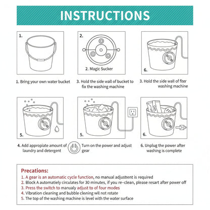 Mini Portable Washing Machine USB Ultrasonic Clothes Cleaner Compact