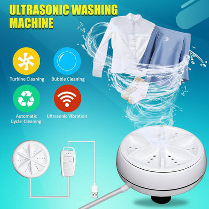 Mini Portable Washing Machine USB Ultrasonic Clothes Cleaner Compact