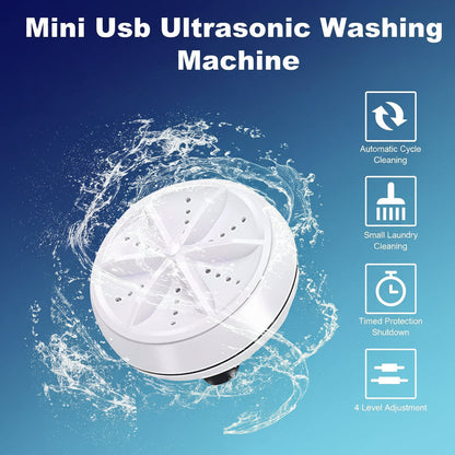 Mini Portable Washing Machine USB Ultrasonic Clothes Cleaner Compact
