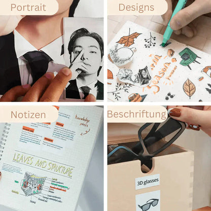 Mini Wireless Pocket Printer with Bluetooth for Photos Labels and Notes