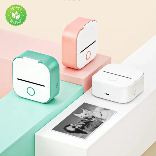 Mini Wireless Pocket Printer with Bluetooth for Photos Labels and Notes