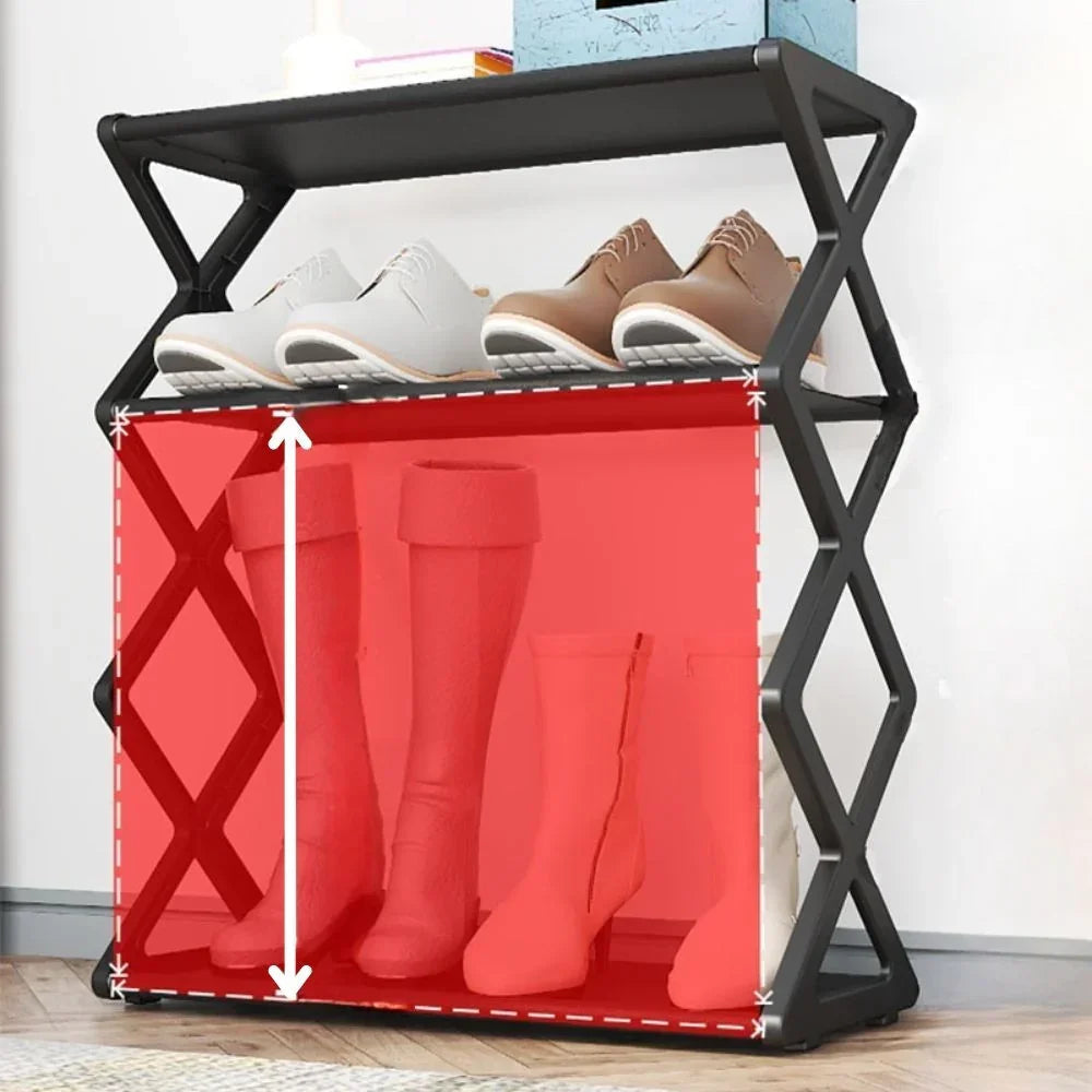 Minimalist 4 Tier Shoe Rack Compact Modern Space Saving Shoe Storage Shelf