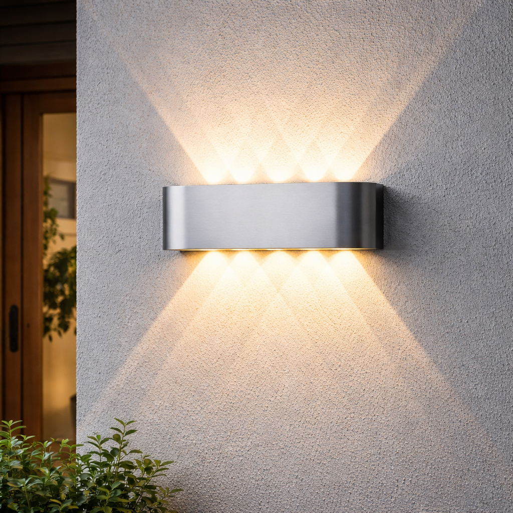 Minimalist LED Wall Light Up Down Glow Aluminum Indoor Outdoor Sconce