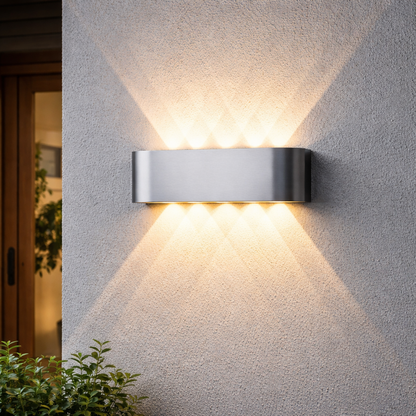 Minimalist LED Wall Light Up Down Glow Aluminum Indoor Outdoor Sconce