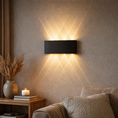 Minimalist LED Wall Light Up Down Glow Aluminum Indoor Outdoor Sconce