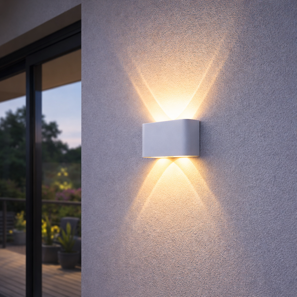 Minimalist LED Wall Light Up Down Glow Aluminum Indoor Outdoor Sconce