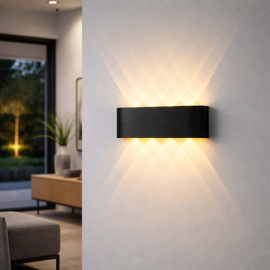 Minimalist LED Wall Light Up Down Glow Aluminum Indoor Outdoor Sconce