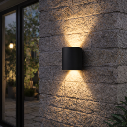 Minimalist LED Wall Light Up Down Glow Aluminum Indoor Outdoor Sconce