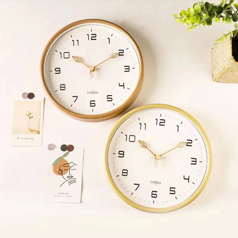 Minimalist Wooden Wall Clock with Silent Quartz Movement