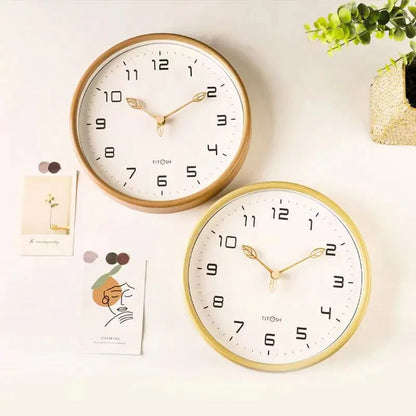 Minimalist Wooden Wall Clock with Silent Quartz Movement