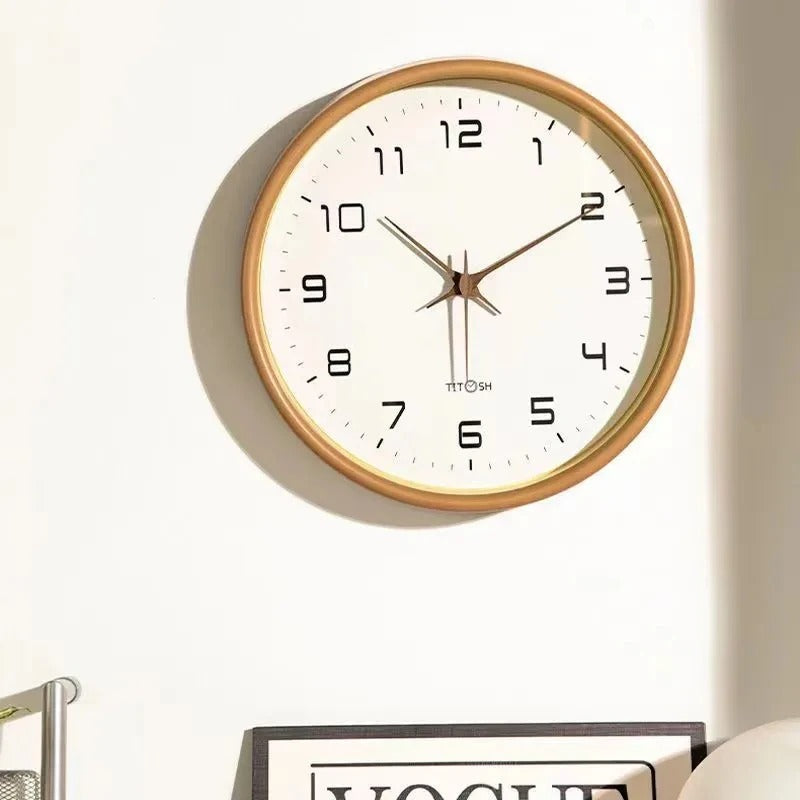 Minimalist Wooden Wall Clock with Silent Quartz Movement