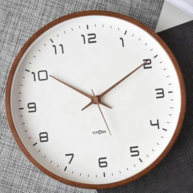 Minimalist Wooden Wall Clock with Silent Quartz Movement