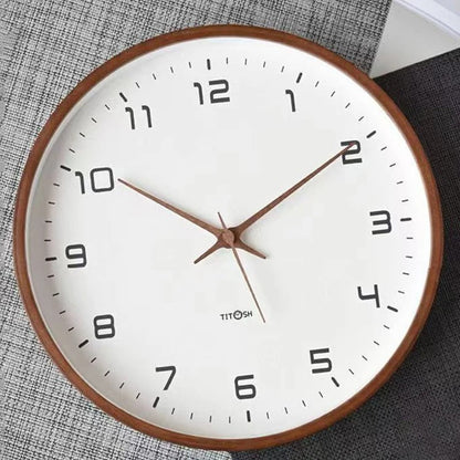Minimalist Wooden Wall Clock with Silent Quartz Movement