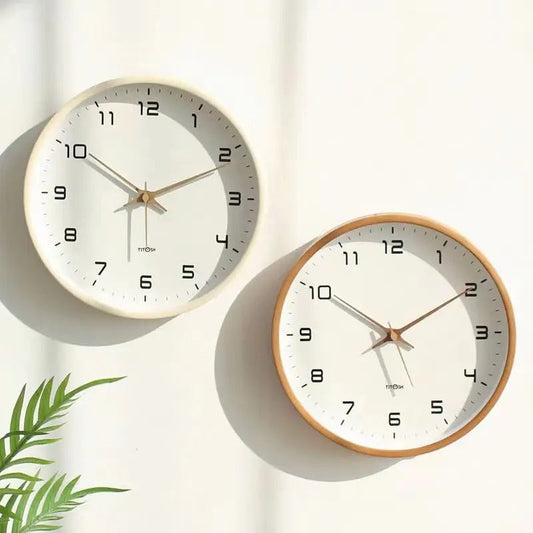 Minimalist Wooden Wall Clock with Silent Quartz Movement