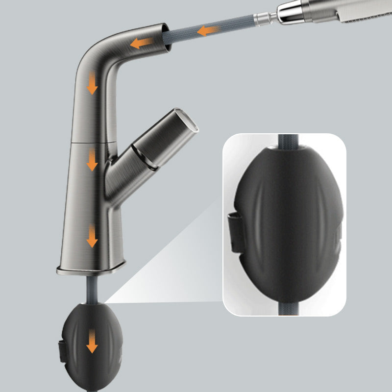 Modern Bathroom Basin Tap with Pull Out Spray Head