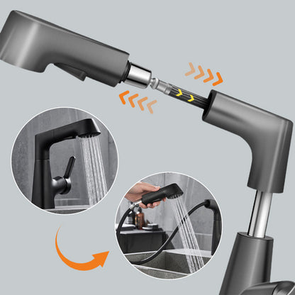 Modern Bathroom Basin Tap with Pull Out Spray Head