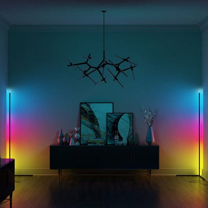 Modern Corner LED Floor Lamp Space Saving Ambient Lighting