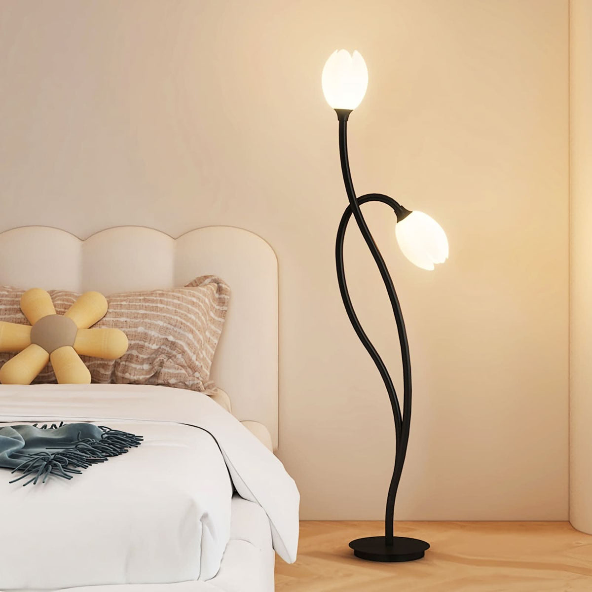 Modern Flower Floor Lamp with G9 Socket, Push Button Switch and Indoor Design