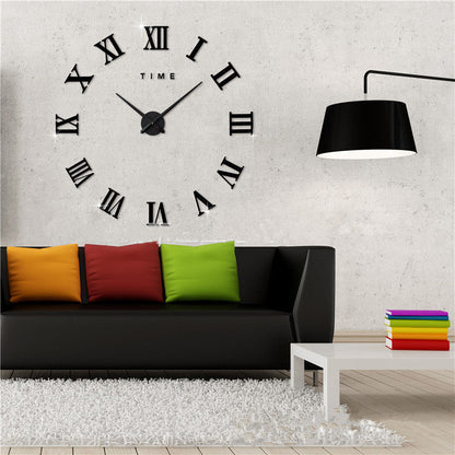 Modern Geometric DIY Wall Clock with 3D Acrylic Mirror Design