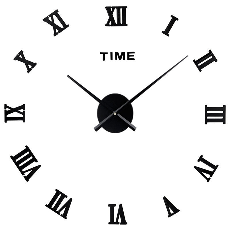 Modern Geometric DIY Wall Clock with 3D Acrylic Mirror Design