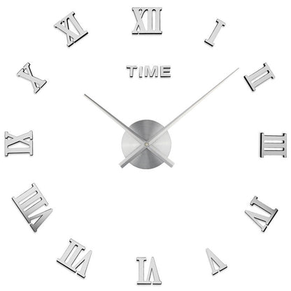Modern Geometric DIY Wall Clock with 3D Acrylic Mirror Design