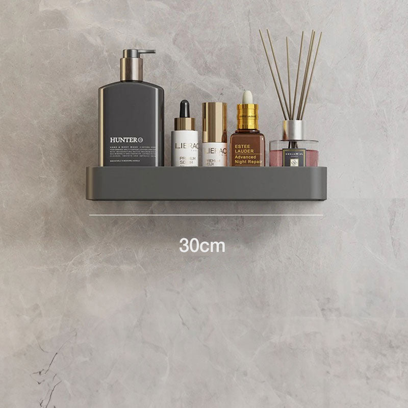 Modern Grey Bathroom Shelf Wall Mounted Storage with Optional Towel Rail